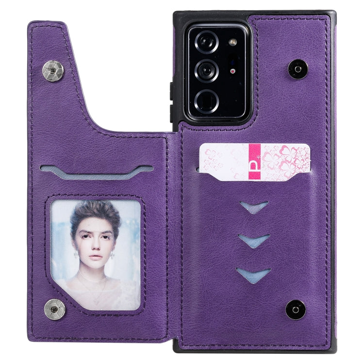 Solid Color Double Buckle Zipper Shockproof Protective Case For Samsung Galaxy Note20 Ultra