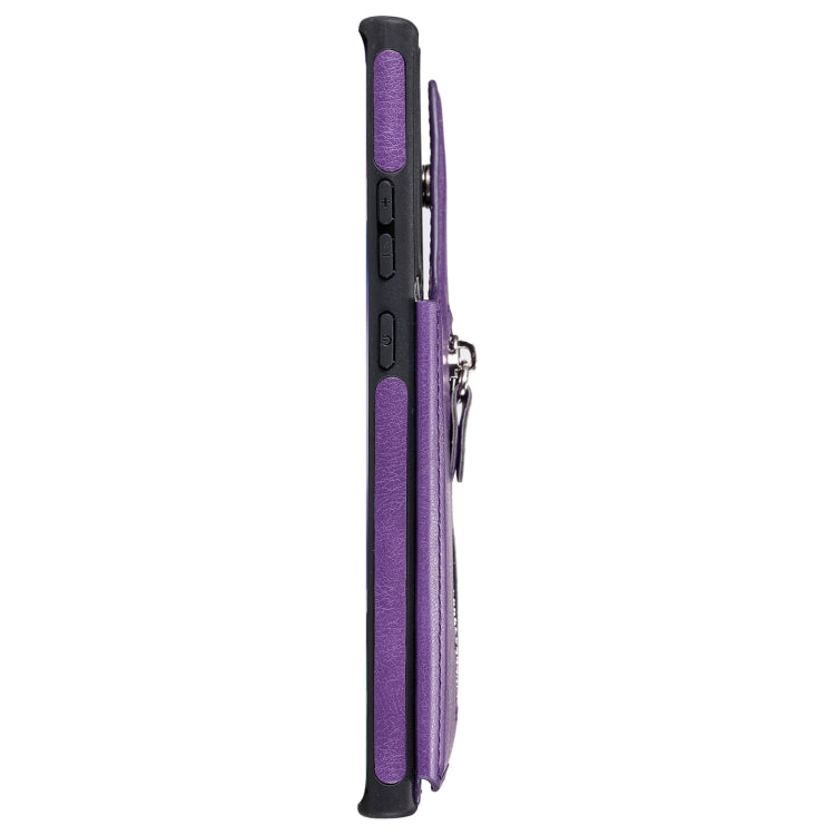 Solid Color Double Buckle Zipper Shockproof Protective Case For Samsung Galaxy Note20 Ultra