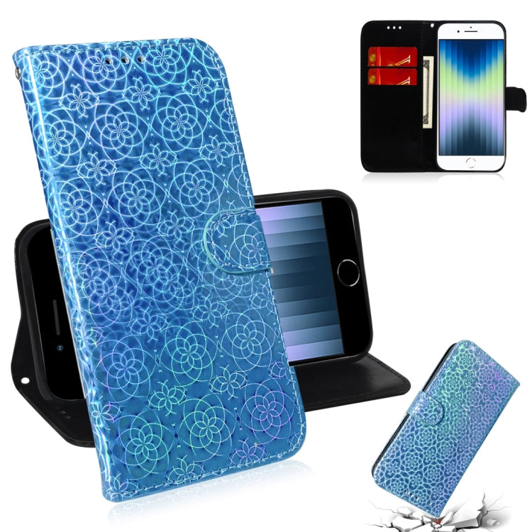 For iPhone 7 / 8 Solid Color Colorful Magnetic Buckle Horizontal Flip PU Leather Case with Holder & Card Slots & Wallet & Lanyard