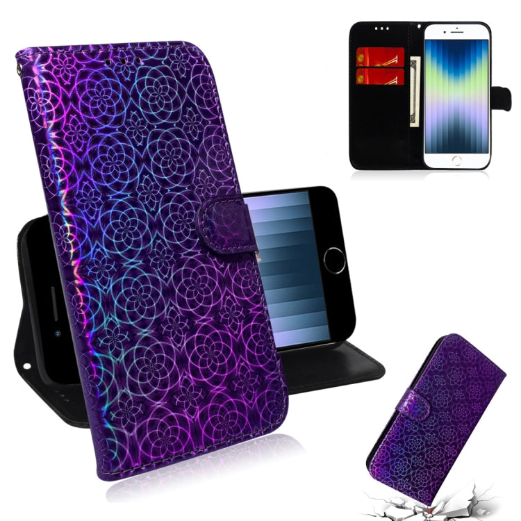 For iPhone 7 / 8 Solid Color Colorful Magnetic Buckle Horizontal Flip PU Leather Case with Holder & Card Slots & Wallet & Lanyard