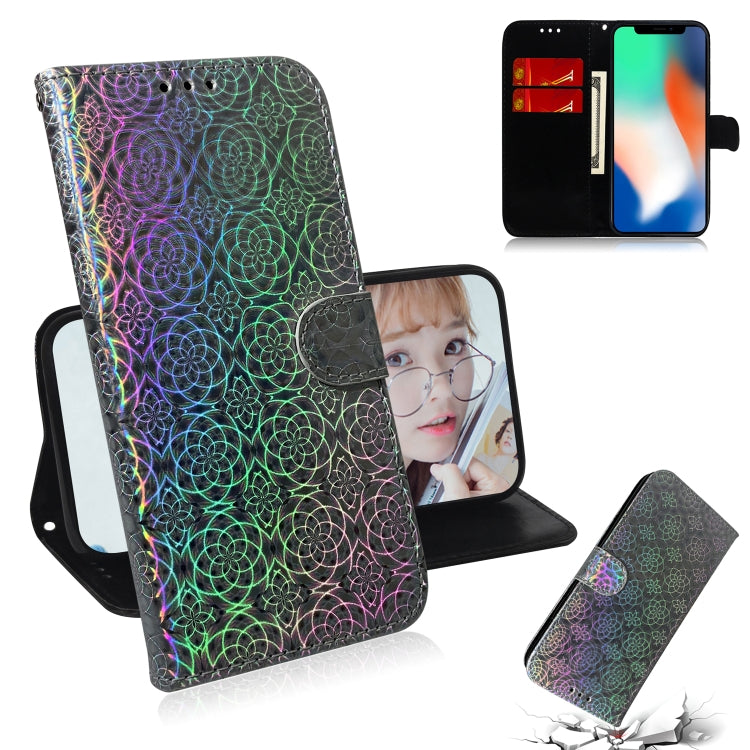 For iPhone X / XS Solid Color Colorful Magnetic Buckle Horizontal Flip PU Leather Case with Holder & Card Slots & Wallet & Lanyard