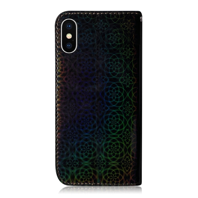 For iPhone X / XS Solid Color Colorful Magnetic Buckle Horizontal Flip PU Leather Case with Holder & Card Slots & Wallet & Lanyard