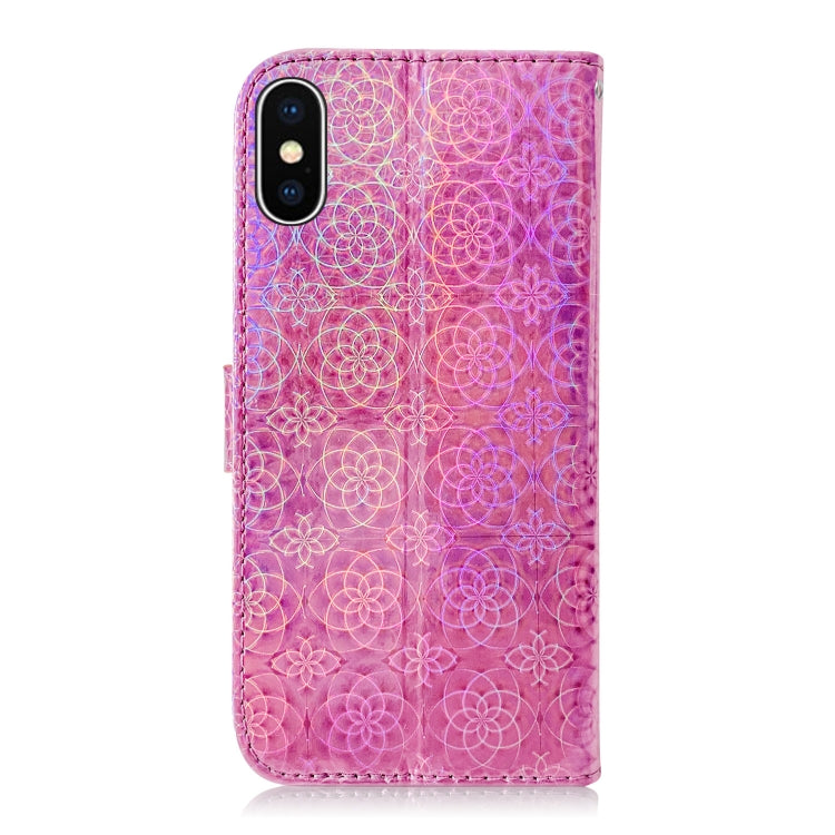 For iPhone X / XS Solid Color Colorful Magnetic Buckle Horizontal Flip PU Leather Case with Holder & Card Slots & Wallet & Lanyard