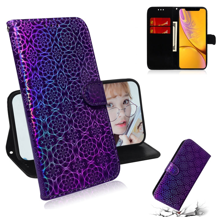 For iPhone XR Solid Color Colorful Magnetic Buckle Horizontal Flip PU Leather Case with Holder & Card Slots & Wallet & Lanyard