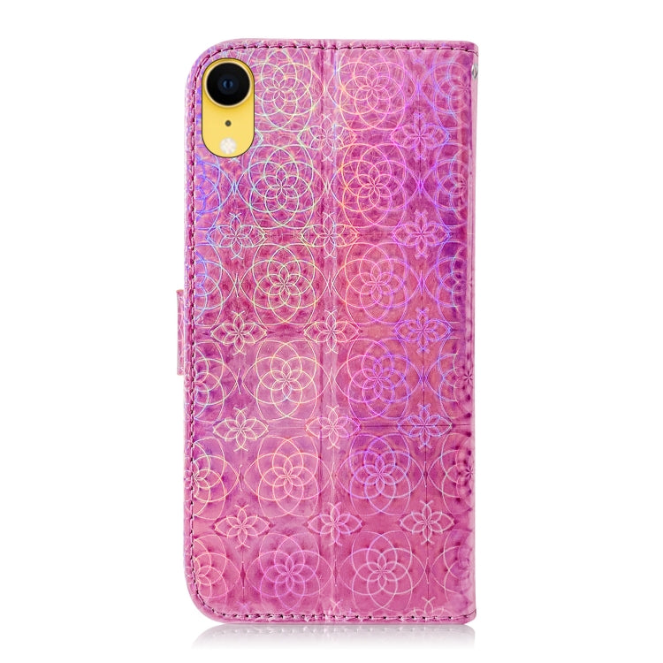 For iPhone XR Solid Color Colorful Magnetic Buckle Horizontal Flip PU Leather Case with Holder & Card Slots & Wallet & Lanyard
