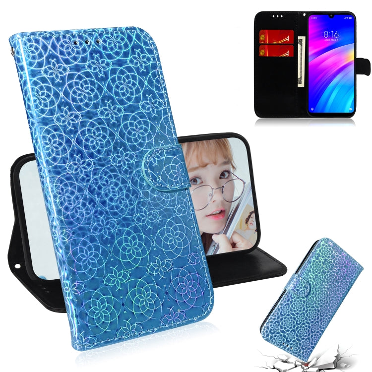 For Xiaomi Redmi 7 / Y3 Solid Color Colorful Magnetic Buckle Horizontal Flip PU Leather Case with Holder & Card Slots & Wallet & Lanyard