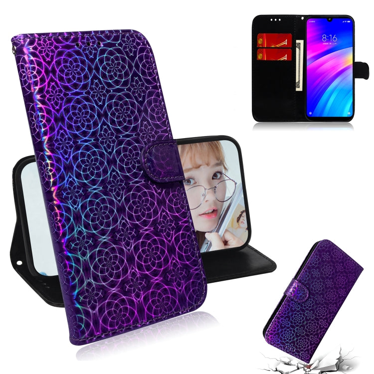 For Xiaomi Redmi 7 / Y3 Solid Color Colorful Magnetic Buckle Horizontal Flip PU Leather Case with Holder & Card Slots & Wallet & Lanyard