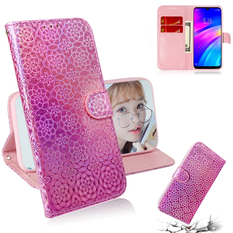 For Xiaomi Redmi 7 / Y3 Solid Color Colorful Magnetic Buckle Horizontal Flip PU Leather Case with Holder & Card Slots & Wallet & Lanyard