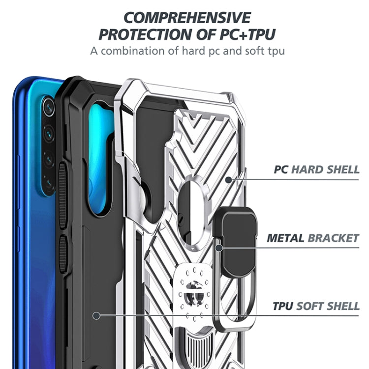 For Xiaomi Redmi Note 8 Cool Armor PC + TPU Shockproof Case with 360 Degree Rotation Ring Holder