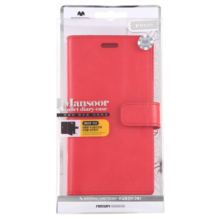For iPhone 11 Pro MERCURY GOOSPERY MANSOOR Horizontal Flip Leather Case with Holder & Card Slots & Wallet