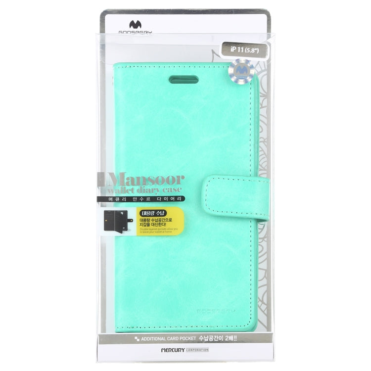 For iPhone 11 Pro MERCURY GOOSPERY MANSOOR Horizontal Flip Leather Case with Holder & Card Slots & Wallet