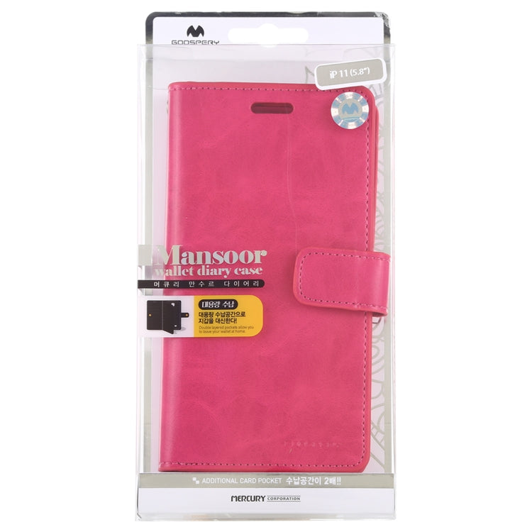 For iPhone 11 Pro MERCURY GOOSPERY MANSOOR Horizontal Flip Leather Case with Holder & Card Slots & Wallet