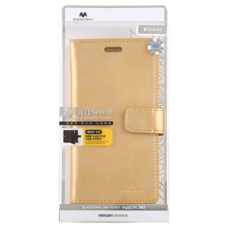 For iPhone 11 Pro MERCURY GOOSPERY MANSOOR Horizontal Flip Leather Case with Holder & Card Slots & Wallet