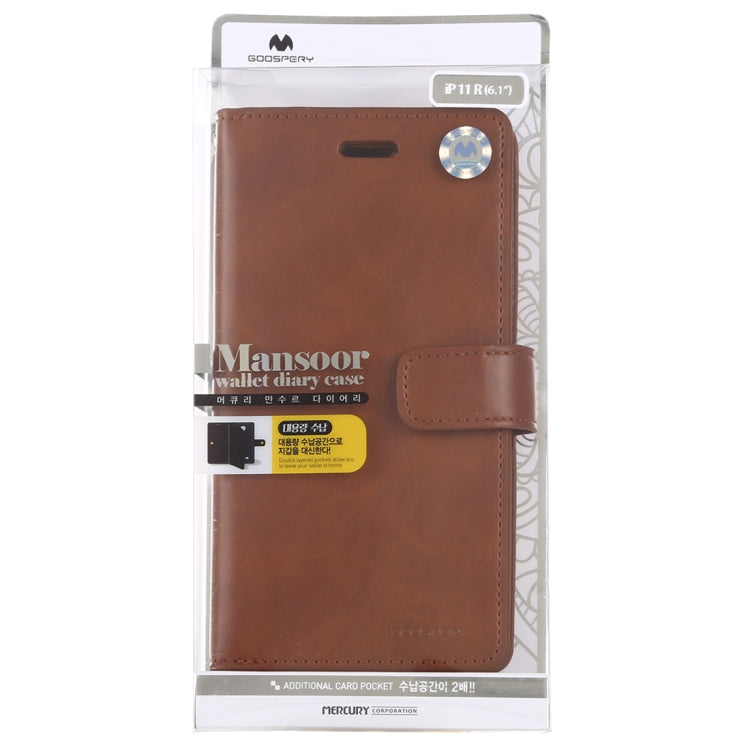 For iPhone 11 MERCURY GOOSPERY MANSOOR Horizontal Flip Leather Case with Holder & Card Slots & Wallet