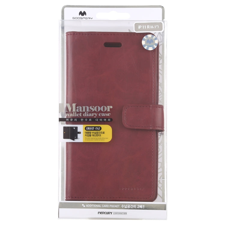 For iPhone 11 MERCURY GOOSPERY MANSOOR Horizontal Flip Leather Case with Holder & Card Slots & Wallet