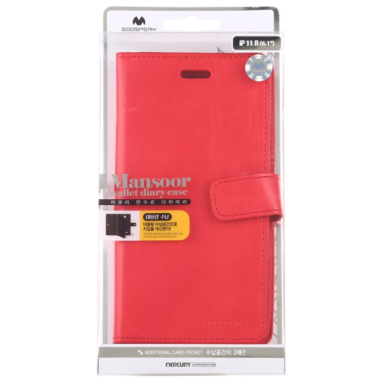 For iPhone 11 MERCURY GOOSPERY MANSOOR Horizontal Flip Leather Case with Holder & Card Slots & Wallet