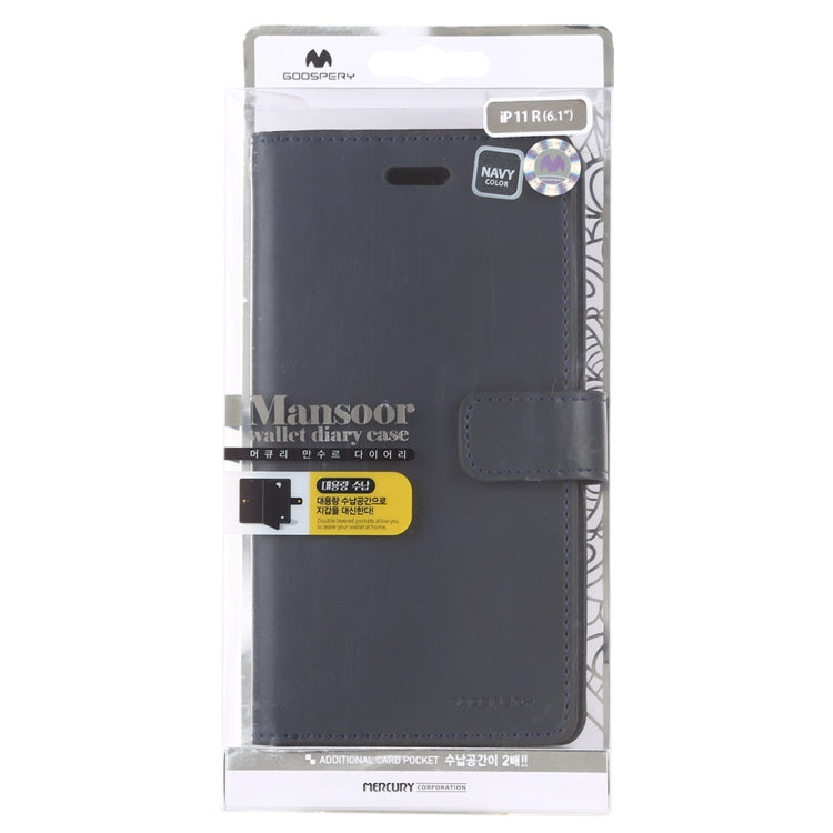 For iPhone 11 MERCURY GOOSPERY MANSOOR Horizontal Flip Leather Case with Holder & Card Slots & Wallet