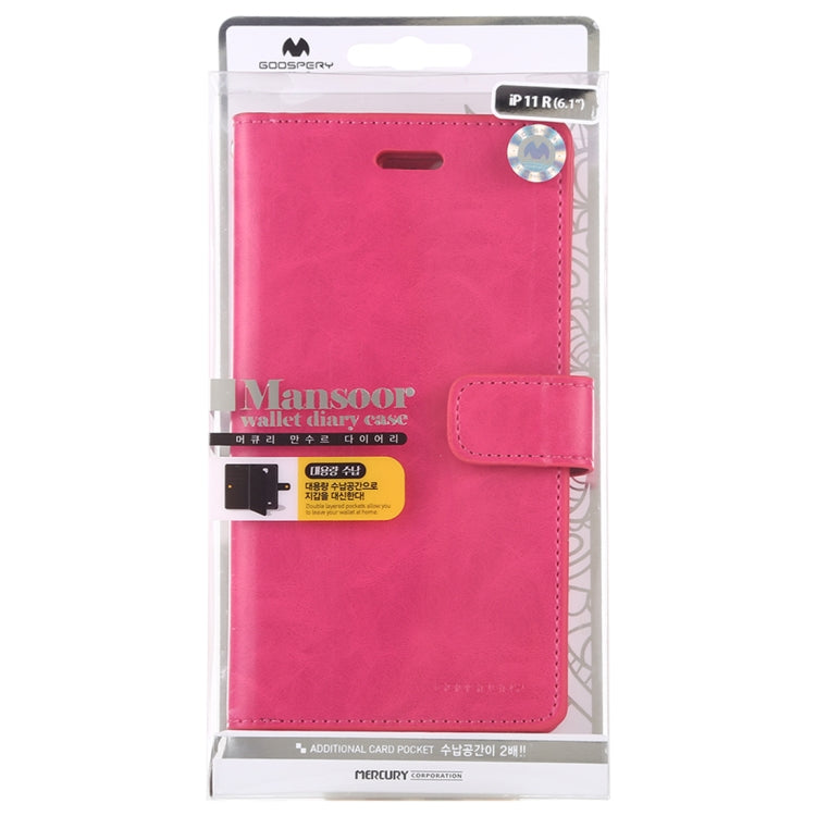 For iPhone 11 MERCURY GOOSPERY MANSOOR Horizontal Flip Leather Case with Holder & Card Slots & Wallet