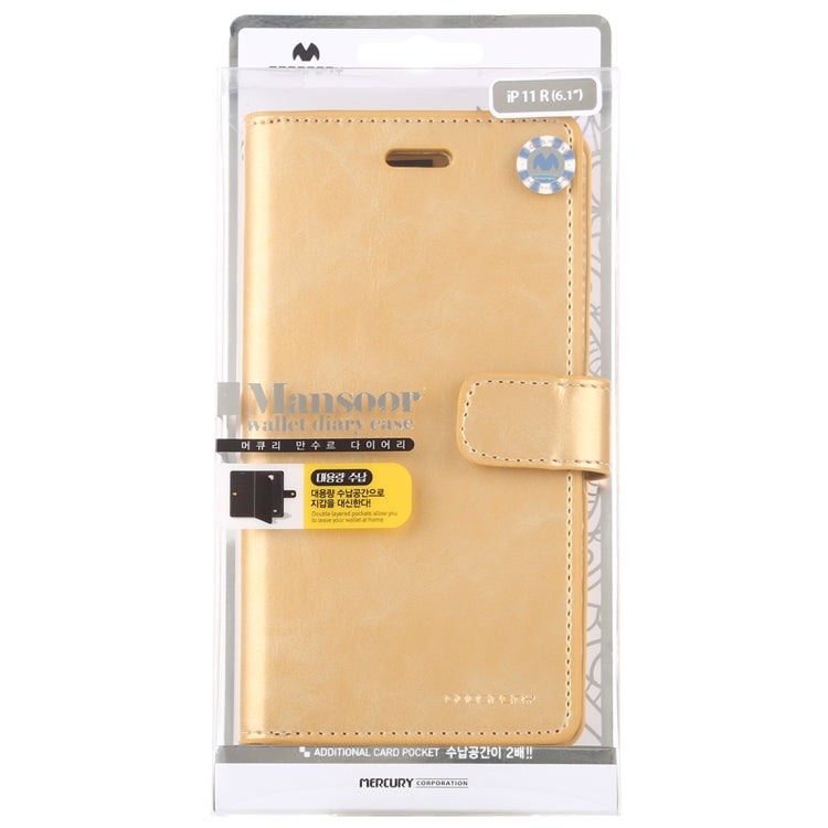 For iPhone 11 MERCURY GOOSPERY MANSOOR Horizontal Flip Leather Case with Holder & Card Slots & Wallet
