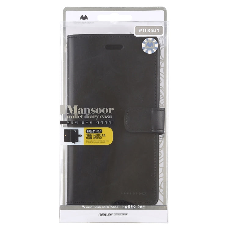 For iPhone 11 MERCURY GOOSPERY MANSOOR Horizontal Flip Leather Case with Holder & Card Slots & Wallet