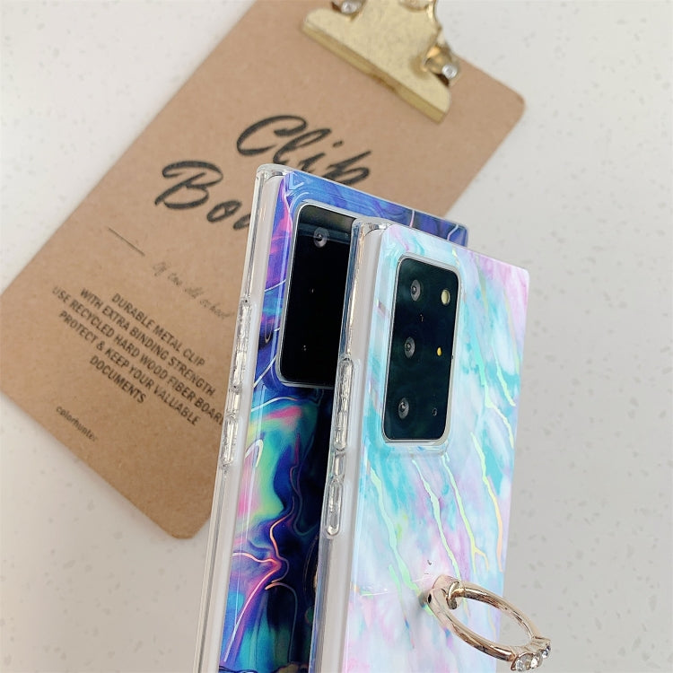 Laser Marble Pattern TPU Protective Case with Ring Holder For Samsung Galaxy S20 FE