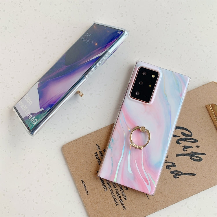 Laser Marble Pattern TPU Protective Case with Ring Holder For Samsung Galaxy S20 FE