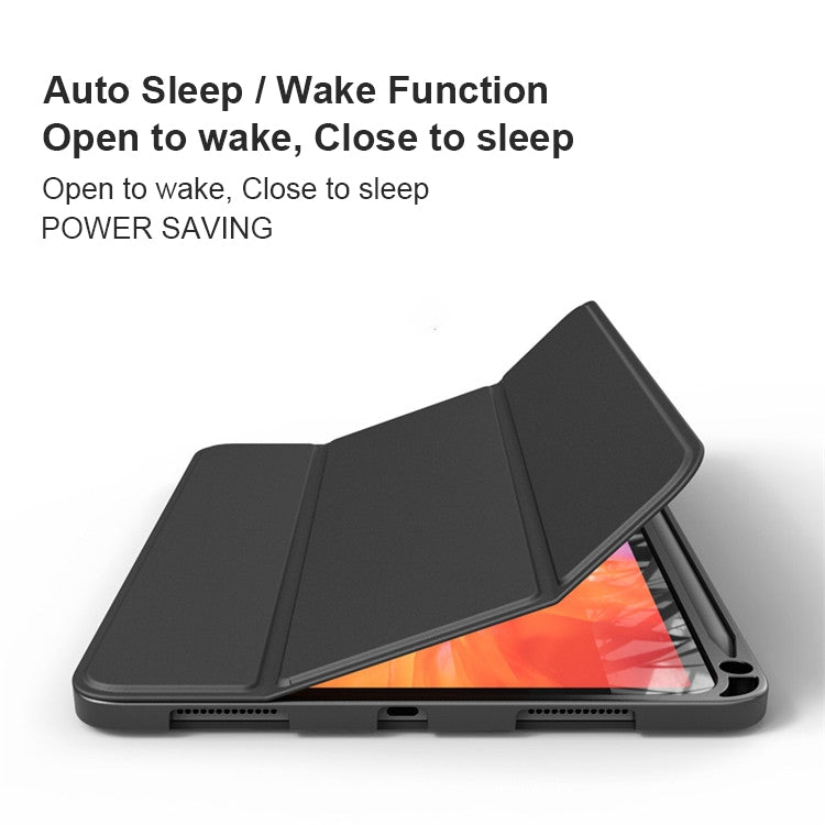 Lychee Peel Texture Horizontal Deformation Flip TPU Leather Case with Three-folding Holder & Sleep / Wake-up Function For iPad Air (2019)