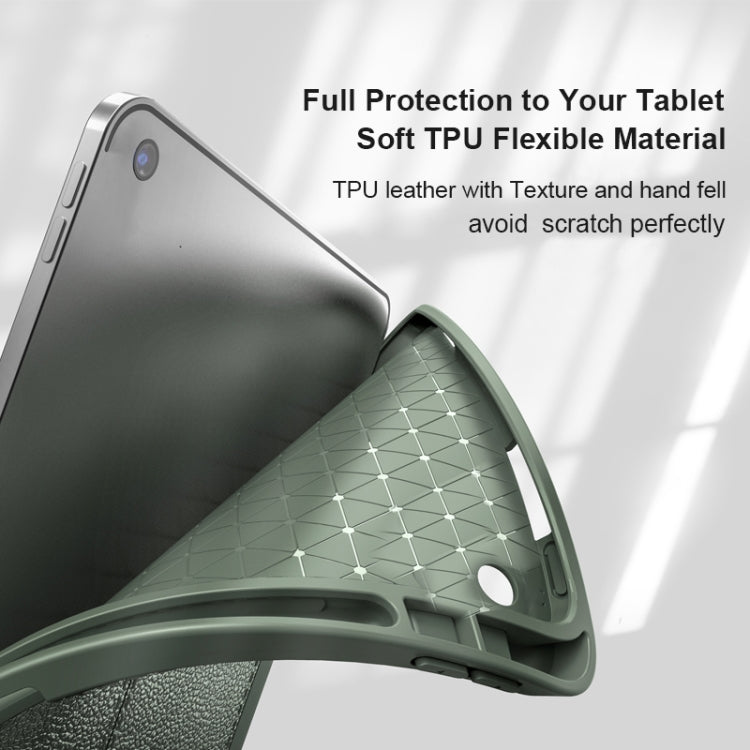 Lychee Peel Texture Horizontal Deformation Flip TPU Leather Case with Three-folding Holder & Sleep / Wake-up Function For iPad Air (2019)