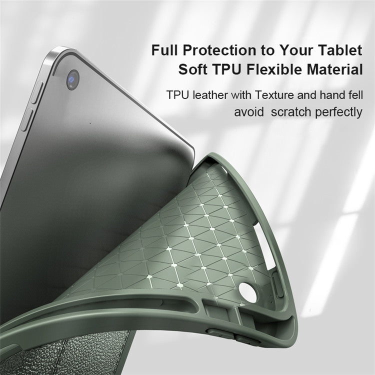 Lychee Peel Texture Horizontal Deformation Flip TPU Leather Case with Three-folding Holder & Sleep / Wake-up Function For iPad 10.2 2021 / 2020 / 2019 (2020)