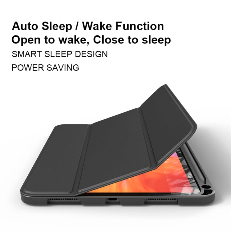 For iPad Pro 11 inch (2020) Lychee Peel Texture Horizontal Deformation Flip TPU Leather Tablet Case with Three-folding Holder & Sleep / Wake-up Function