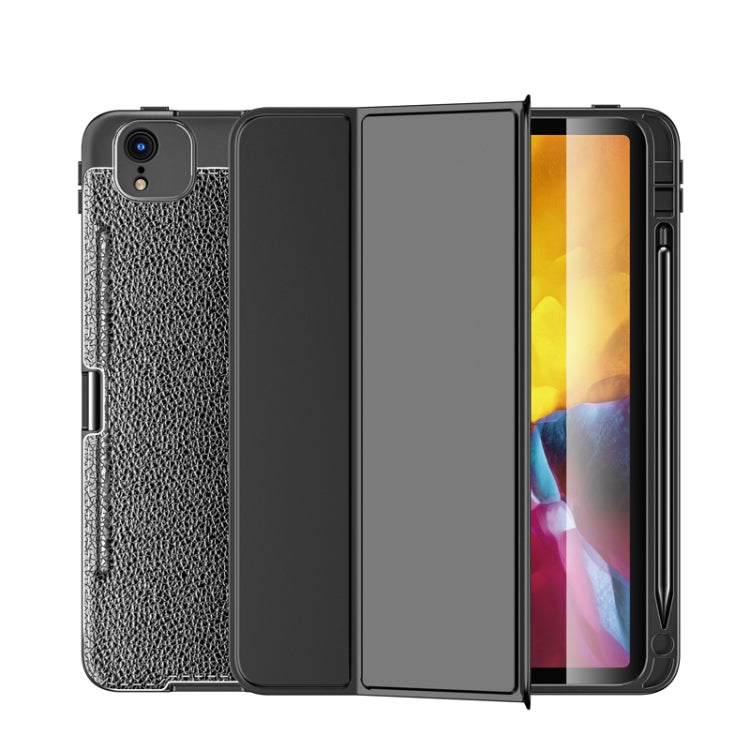 Lychee Peel Texture Horizontal Deformation Flip TPU Leather Case with Three-folding Holder & Sleep / Wake-up Function For iPad Pro 12.9 inch (2018)