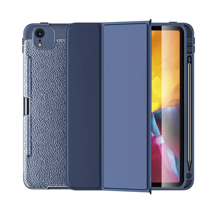 Lychee Peel Texture Horizontal Deformation Flip TPU Leather Case with Three-folding Holder & Sleep / Wake-up Function For iPad Pro 12.9 inch (2018)