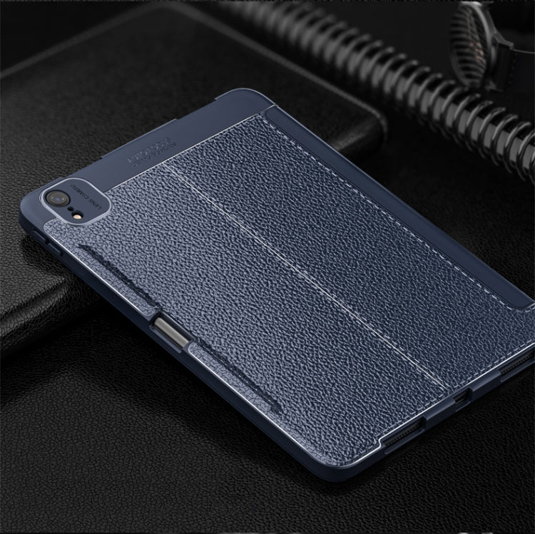 Lychee Peel Texture Horizontal Deformation Flip TPU Leather Case with Three-folding Holder & Sleep / Wake-up Function For iPad Pro 12.9 inch (2018)