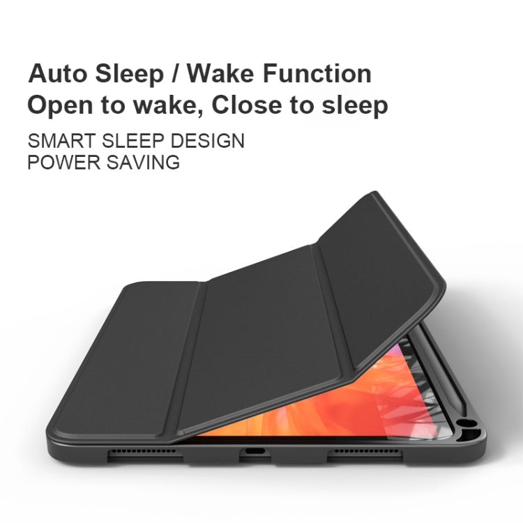 Lychee Peel Texture Horizontal Deformation Flip TPU Leather Case with Three-folding Holder & Sleep / Wake-up Function For iPad Pro 12.9 inch (2018)