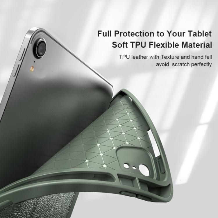 Lychee Peel Texture Horizontal Deformation Flip TPU Leather Case with Three-folding Holder & Sleep / Wake-up Function For iPad Pro 12.9 inch (2018)