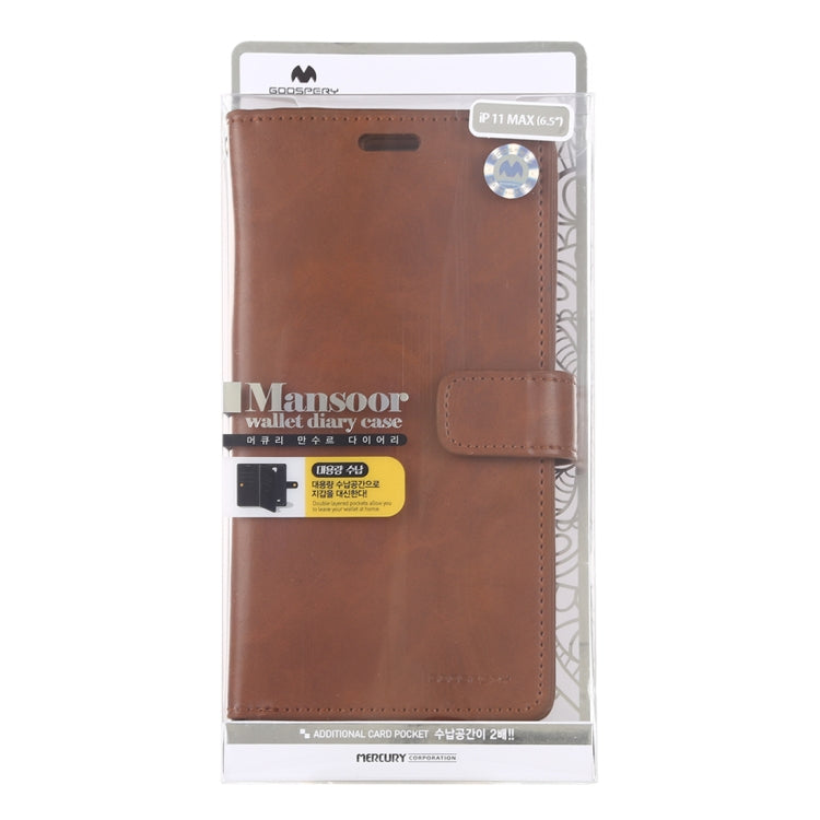 For iPhone 11 Pro Max MERCURY GOOSPERY MANSOOR 9 Card Slots Flip Leather Case