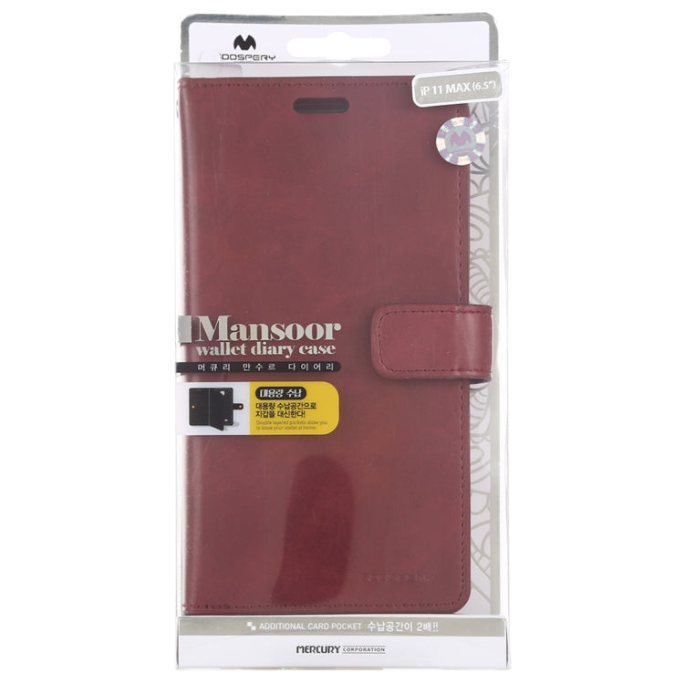 For iPhone 11 Pro Max MERCURY GOOSPERY MANSOOR 9 Card Slots Flip Leather Case