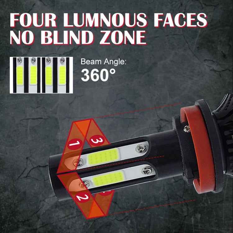 V4 H8 / H9 / H11 2 PCS DC9-36V 22W 2500LM