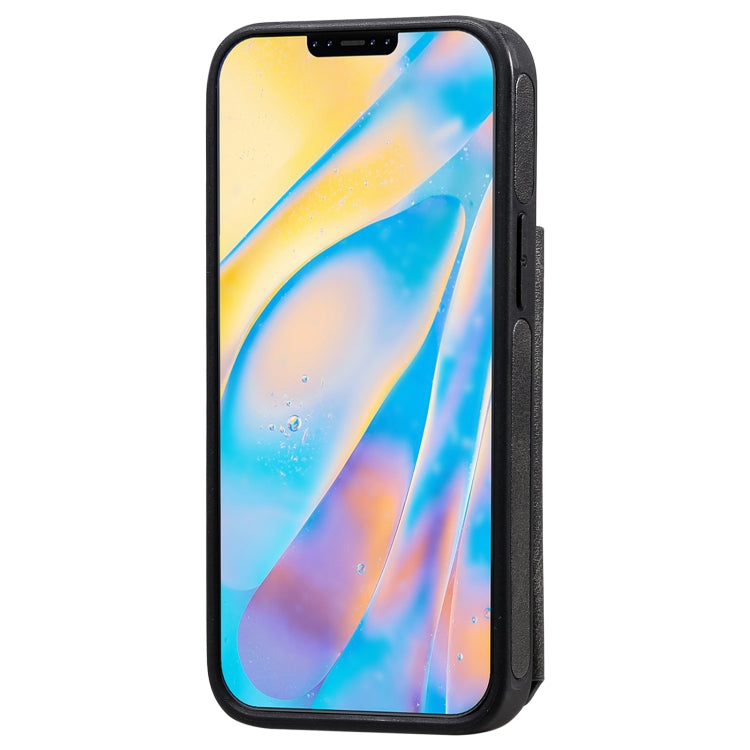 For iPhone 12 mini Shockproof Calf Texture Protective Case with Holder & Card Slots & Frame