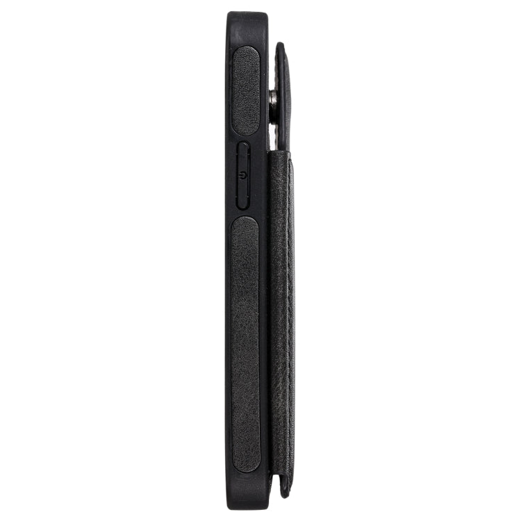 For iPhone 12 mini Shockproof Calf Texture Protective Case with Holder & Card Slots & Frame