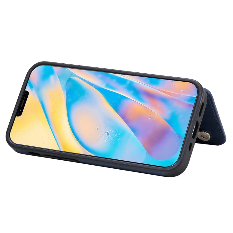 For iPhone 12 mini Shockproof Calf Texture Protective Case with Holder & Card Slots & Frame