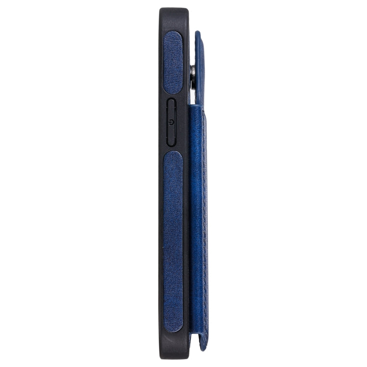 For iPhone 12 mini Shockproof Calf Texture Protective Case with Holder & Card Slots & Frame