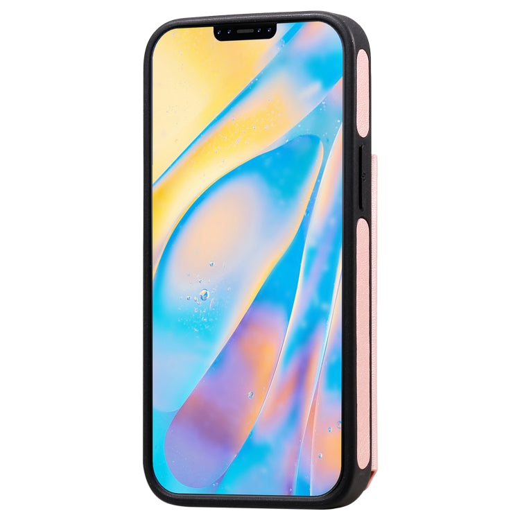 For iPhone 12 mini Shockproof Calf Texture Protective Case with Holder & Card Slots & Frame