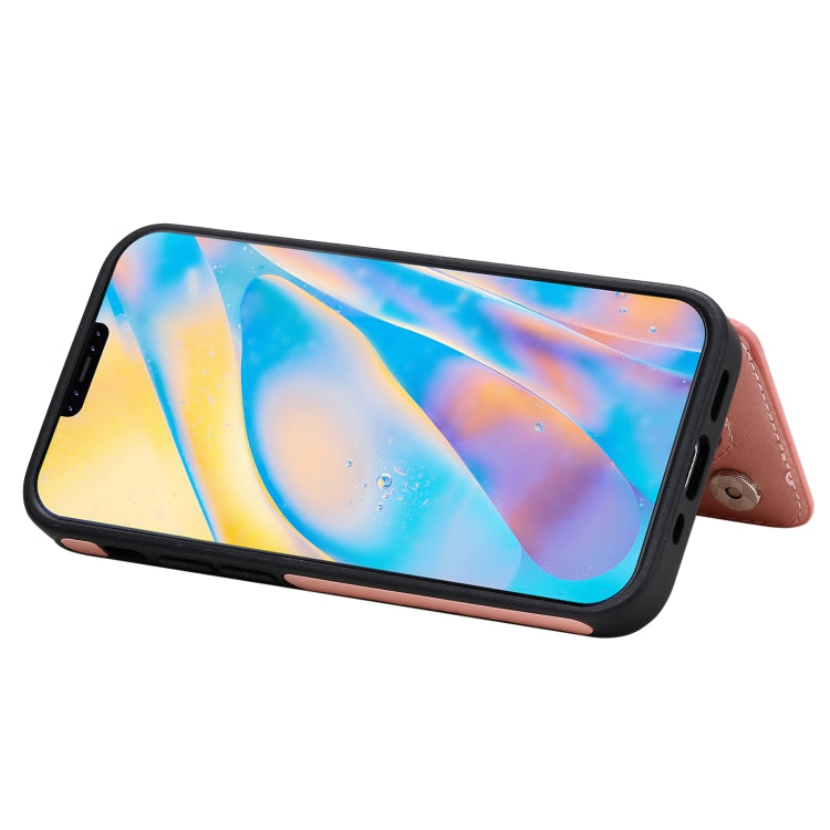 For iPhone 12 mini Shockproof Calf Texture Protective Case with Holder & Card Slots & Frame