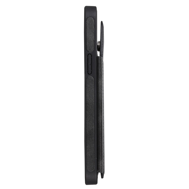 For iPhone 12 Pro Max Shockproof Calf Texture Protective Case with Holder & Card Slots & Frame