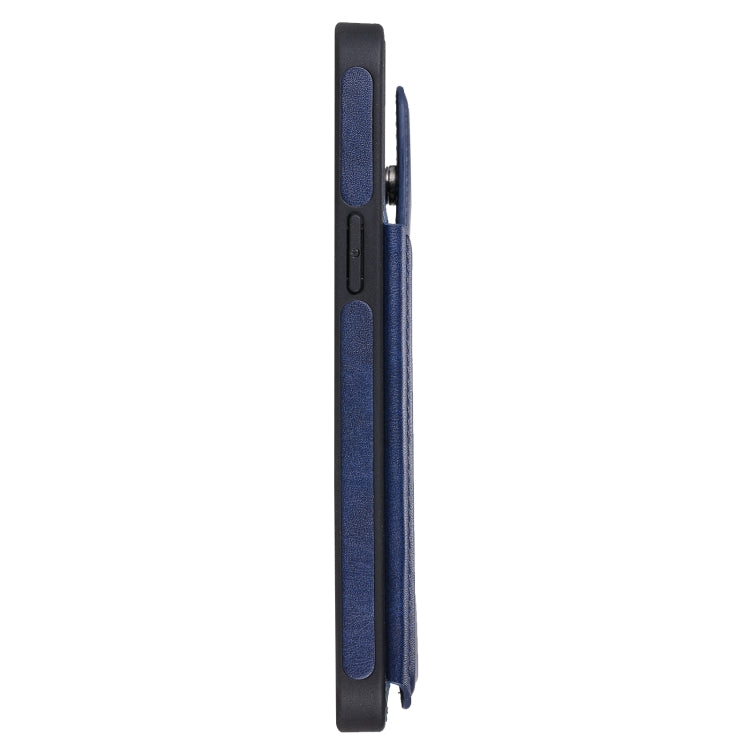 For iPhone 12 Pro Max Shockproof Calf Texture Protective Case with Holder & Card Slots & Frame