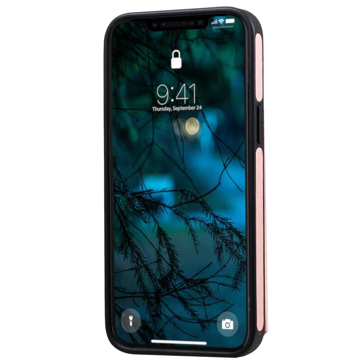 For iPhone 12 Pro Max Shockproof Calf Texture Protective Case with Holder & Card Slots & Frame