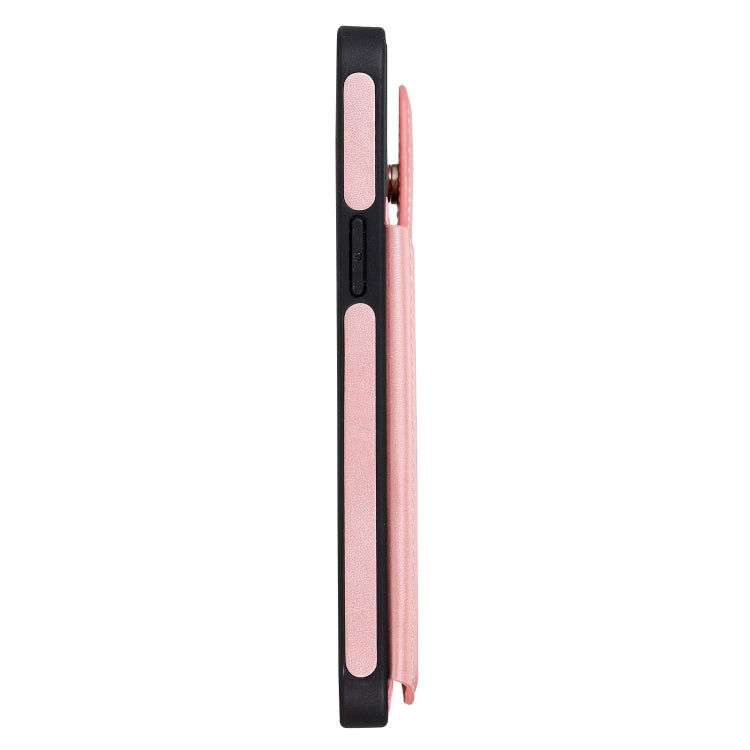 For iPhone 12 Pro Max Shockproof Calf Texture Protective Case with Holder & Card Slots & Frame
