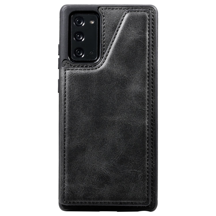 Shockproof Calf Texture Protective Case with Holder & Card Slots & Frame For Samsung Galaxy Note20