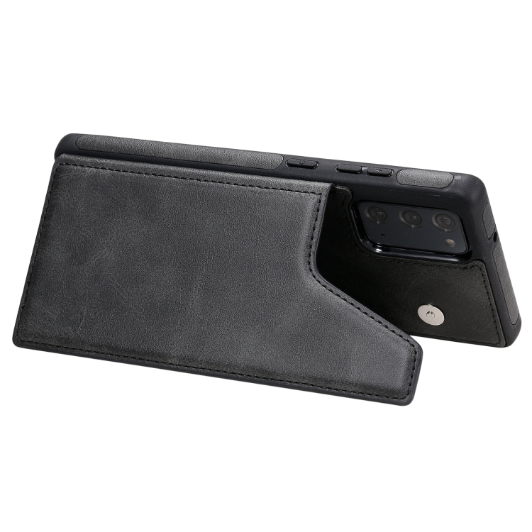 Shockproof Calf Texture Protective Case with Holder & Card Slots & Frame For Samsung Galaxy Note20